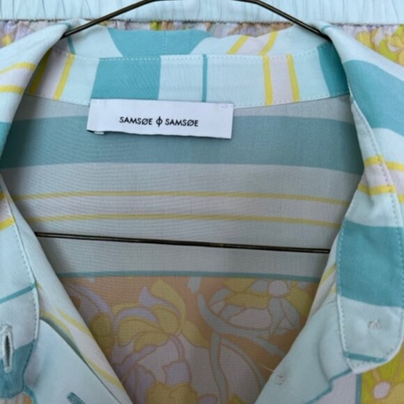 Samsøe & Samsøe “Alessandra” AOP Silk Shirt – Little Italy Print - Picture 6 of 12